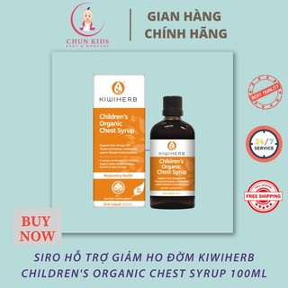 Chính hãng] siro giảm ho có đờm, đờm đặc kiwiherb children's organic chest syrup new zealand chai 100ml