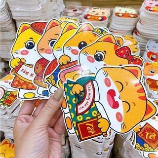Bao lì xì Mèo Cute 2023 lấp lánh bông tuyết - Mã chibi đáng yêu - mix nhiều mẫu
