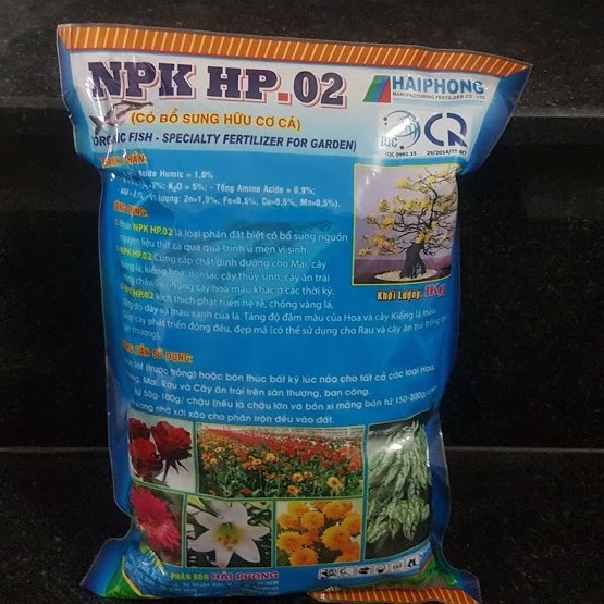Phân bón NPK bổ xung hữu cơ cá HP-02 goi 1kg