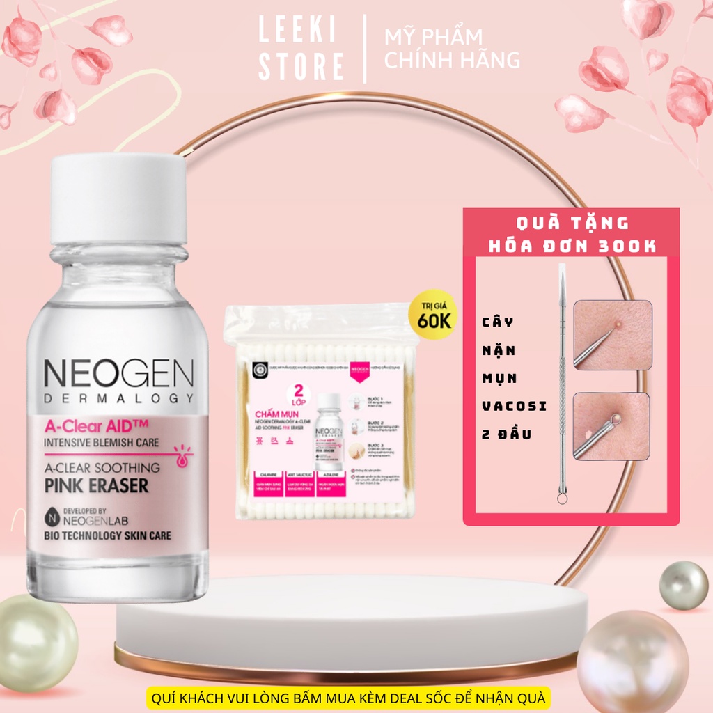 Chấm Mụn 2 Lớp Xẹp Mụn Sau 4H Neogen Dermalogy A-Clear Aid Soothing Pink Eraser 15ml