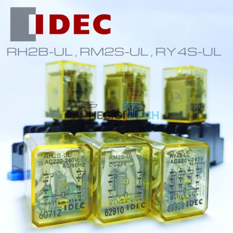 Rơ Le Trung Gian IDEC - Relay Trung Gian IDEC Tặng Kèm Đế - Rơle 8 Chân Nhỏ 220V