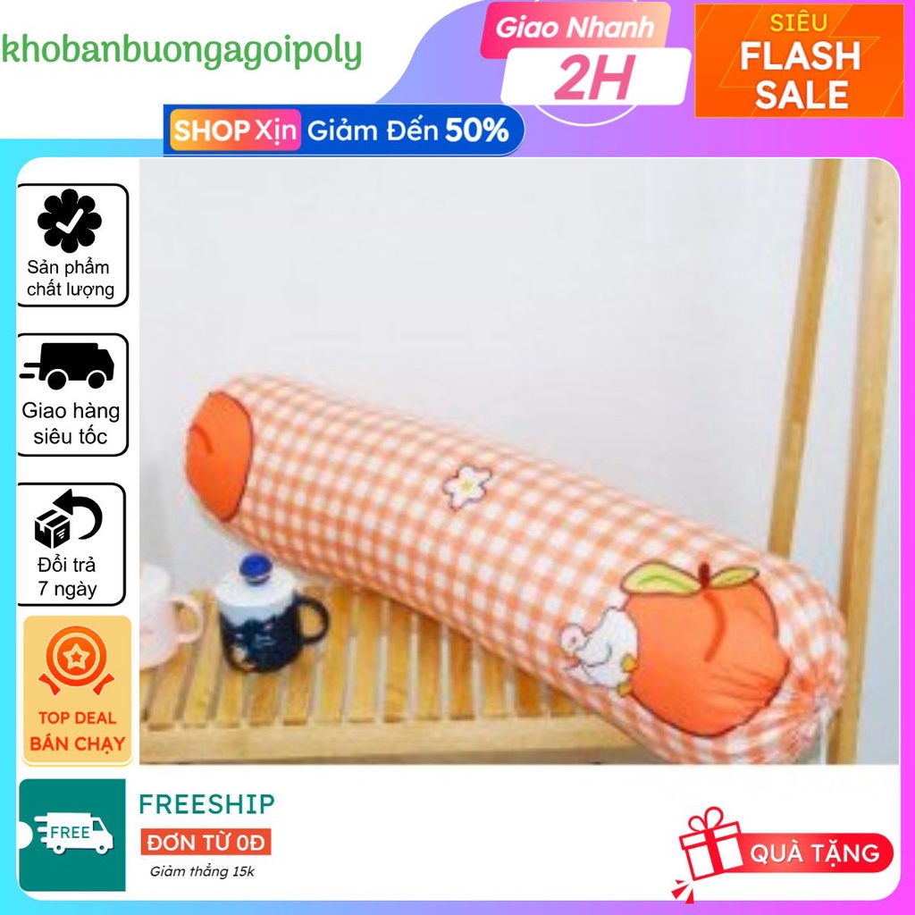 Vỏ gối ôm cotton poly nhiều họa tiết, chọn mẫu ngay trên bài đăng, đào cam