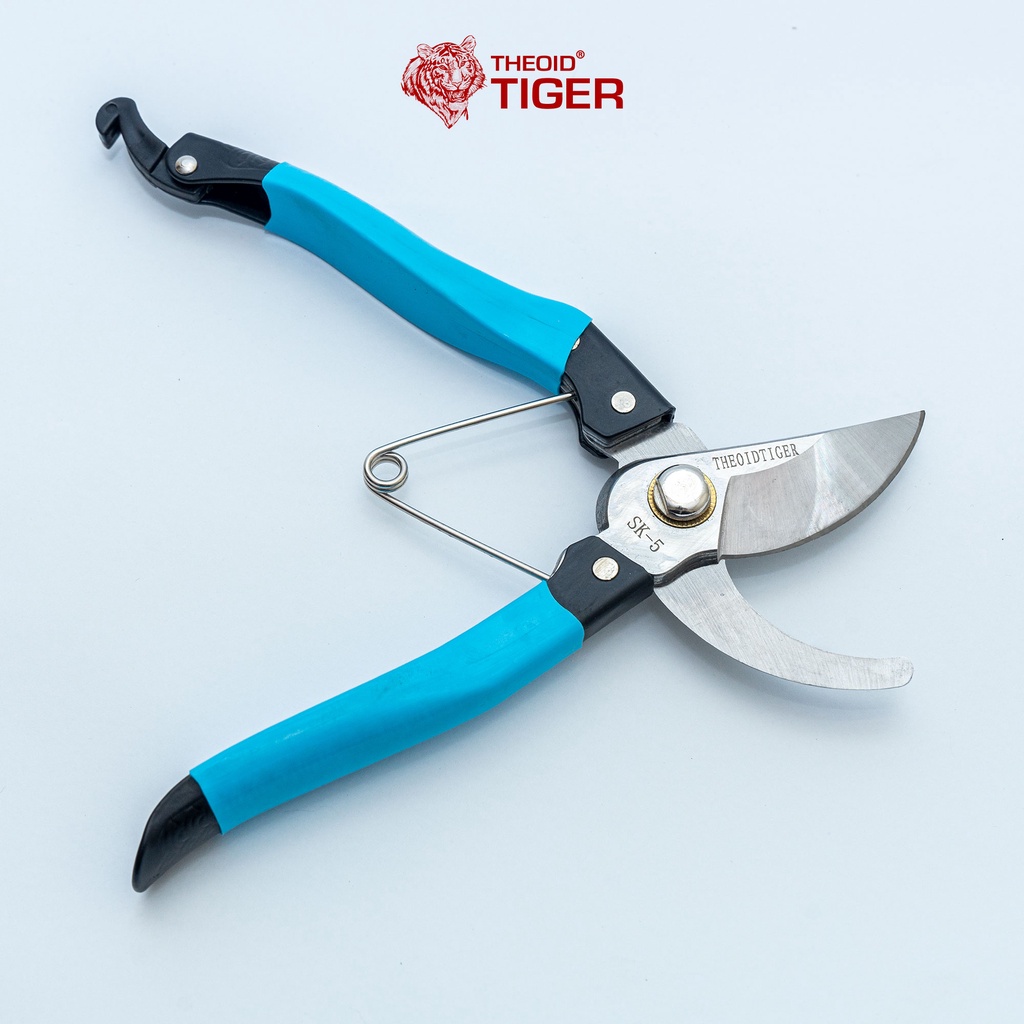 Dụng cụ làm vườn Theoid Tiger Kéo Cắt Cành, Lưỡi Thép Sắc Bén Cắt Cành Ngọt