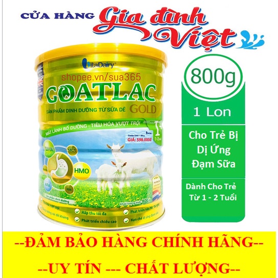 Sữa Dê Goatlac Gold số 1_800g (trẻ từ 1-2 tuổi)