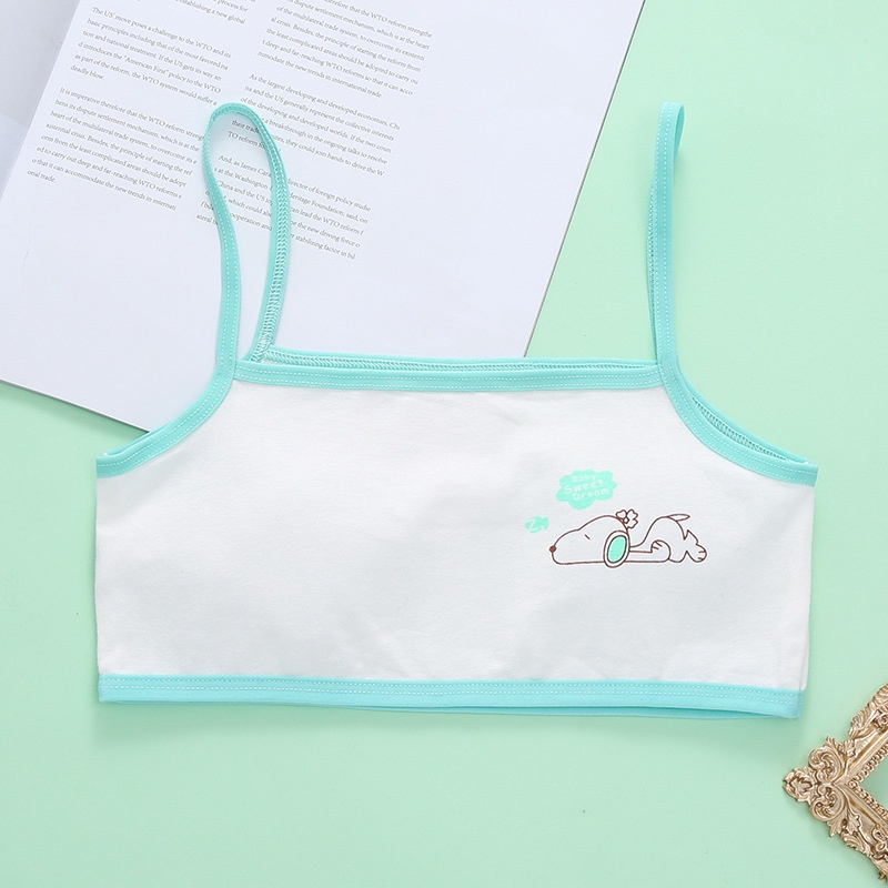 Áo Ngực Cotton Không Đường May Thoải Mái Họa Tiết Hoạt Hình Dễ Thương Cho Bé Gái