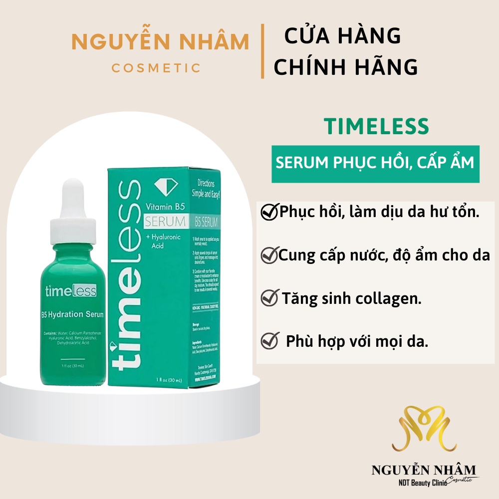 Serum Timeless B5 Tinh chất Timeless Vitamin B5 + Hyaluronic Acid 30mL