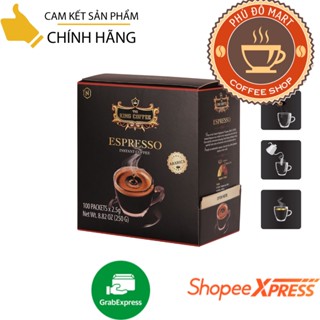 (Date :05/ 2027) Cà Phê Hoà Tan Đen King Coffee Espresso Instant Box 100 Sticks * 2.5g