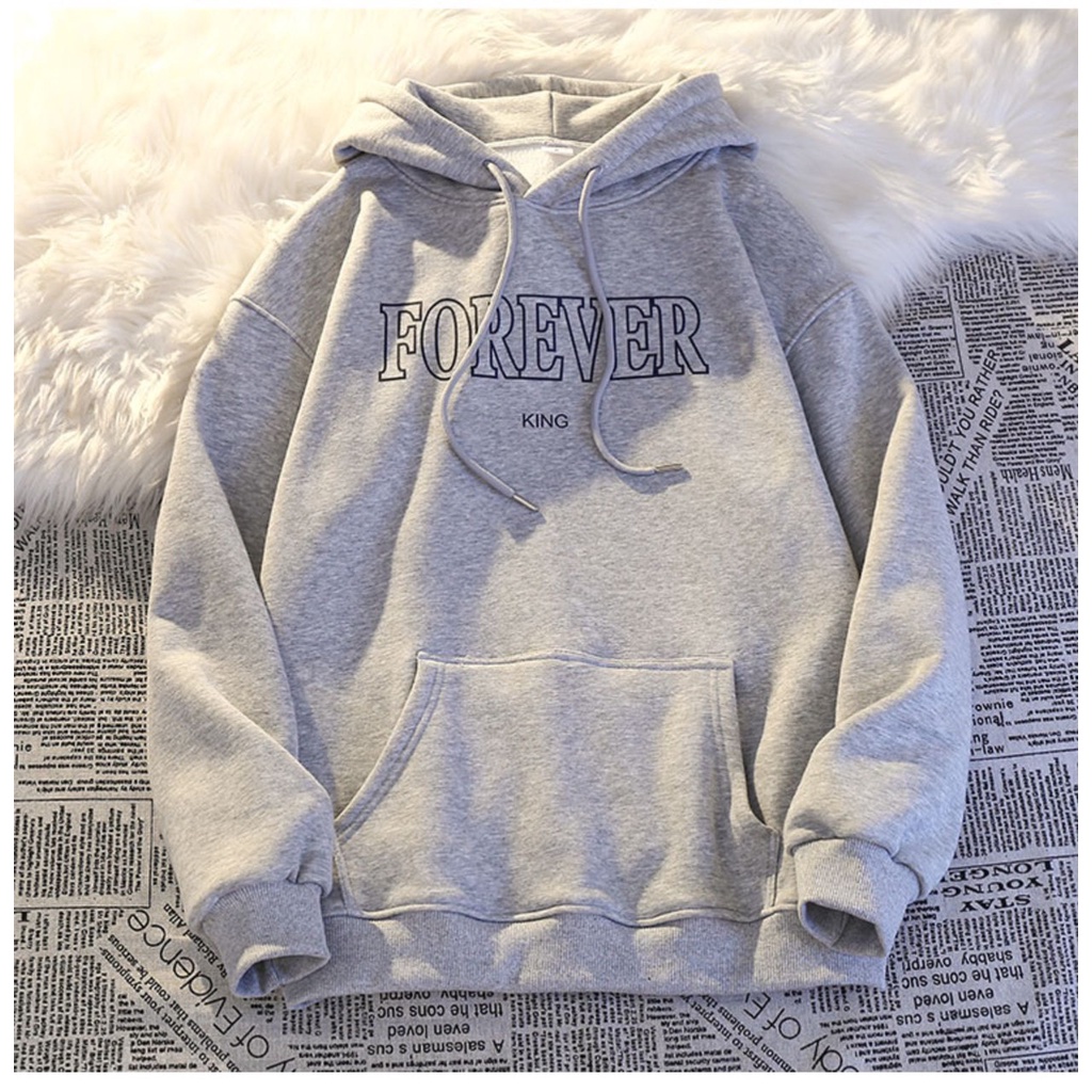 Áo Hoodie From Rộng APT UNISEX Hoodie Nỉ Bông Mũ 2 Lớp Tay Bồng FOREVER