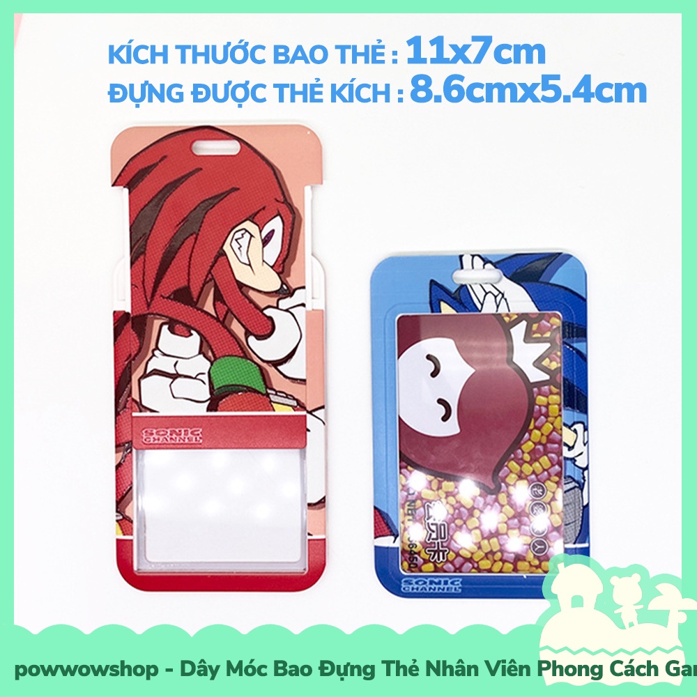 [Sẵn VN - Hỏa Tốc] Dây Móc Bao Đựng Thẻ Nhân Viên Nhựa PC Mẫu Nhân Vật Hoạt Hình Game Sonic