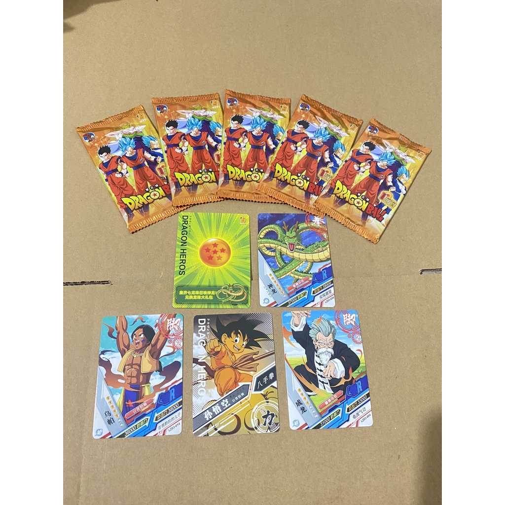 5 Mẫu Set 5 Ảnh Thẻ Nhân Phẩm Dragon Ball Pack Card In Hình Nhân Vật Anime - 7 Viên Ngọc Rồng