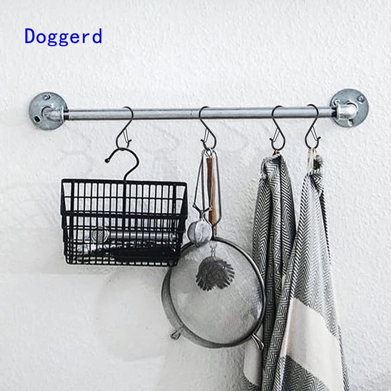 Bộ 10 Móc Chữ S Bằng Kim Loại Màu Đen Có Khóa An Toàn Cho Cây Trồng / Đèn / Chảo / Nồi Chảo