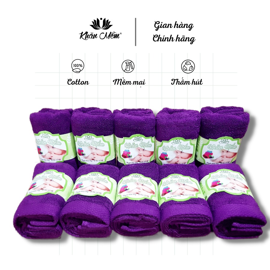 Khăn Mặt Cao Cấp Khăn Mềm 100% Cotton, Dày Dặn Mềm Mịn, Không Ra Màu, Không Sổ Lông, Thấm Hút Nước Tốt