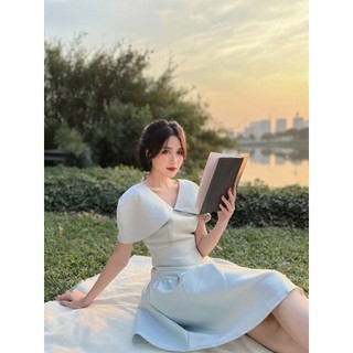 Váy Xòe MAY.SINCE2011 Thiết Kế Vai Nữ Hoàng Chất Liệu Tafta Sang Chành TAS01-1711