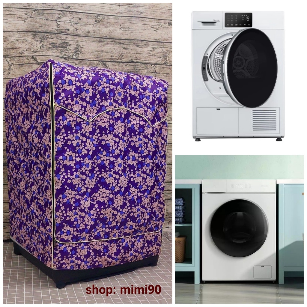(Dành cho Dòng máy Samsung từ 8 - 21kg) Áo trùm máy giặt vải siêu dày, siêu bền dây - khóa kéo lớn, chống thấm nước