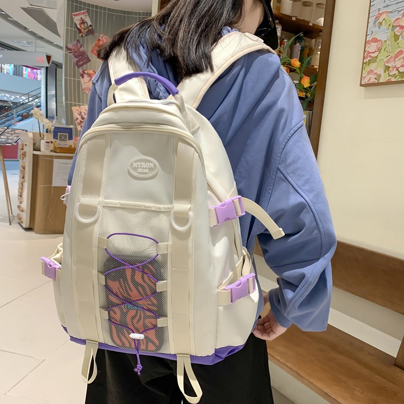 Balo PRETTYZYS sức chứa lớn 14inch phong cách Hàn Quốc 2022 thời trang trẻ trung cá tính cho nữ