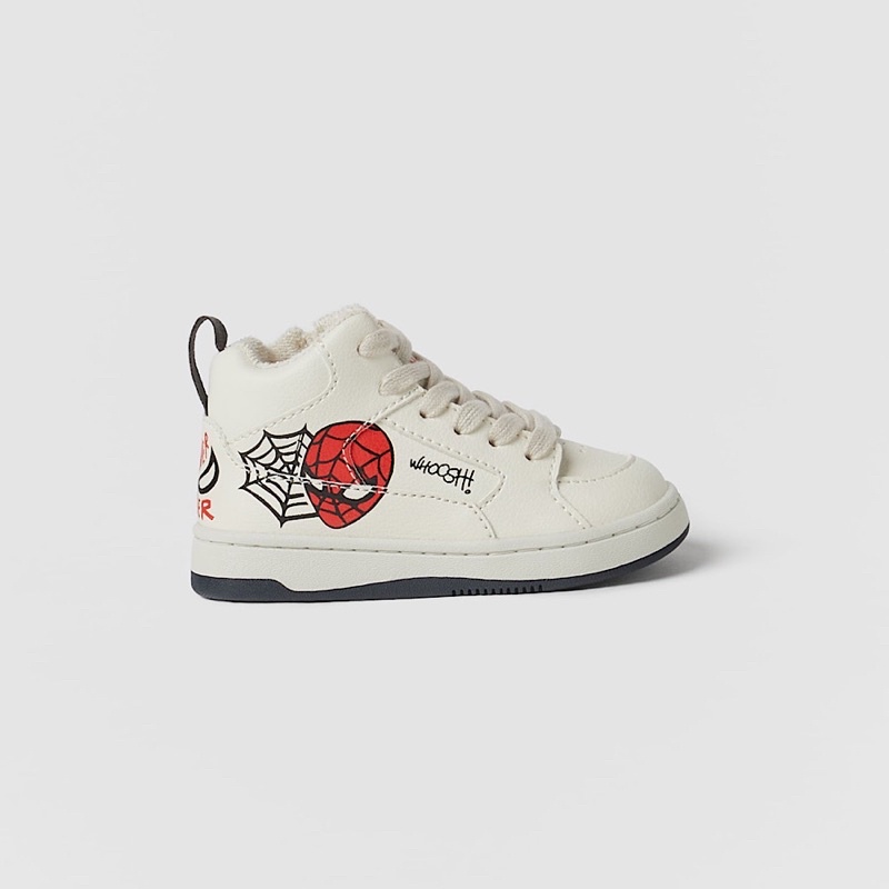 Giày sneaker Z A R A bé trai hoạ tiết người nhện, sườn kéo khoá tiện lợi