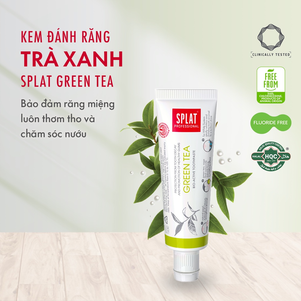 Kem Đánh Răng SPLAT Green Tea Professional series Chiết Xuất Trà Xanh Làm Dịu Nướu, Bảo Vệ Men Răng, Thơm Miệng 20ml