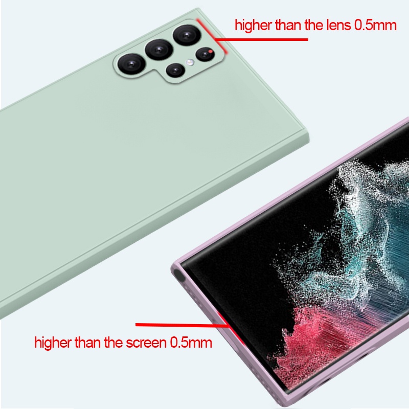 Ốp Điện Thoại Silicon Dẻo Siêu Mỏng Dáng Vuông Cho Samsung Galaxy S22 Ultra S21 Plus S20 FE Note 10 Pro 20 Ultra