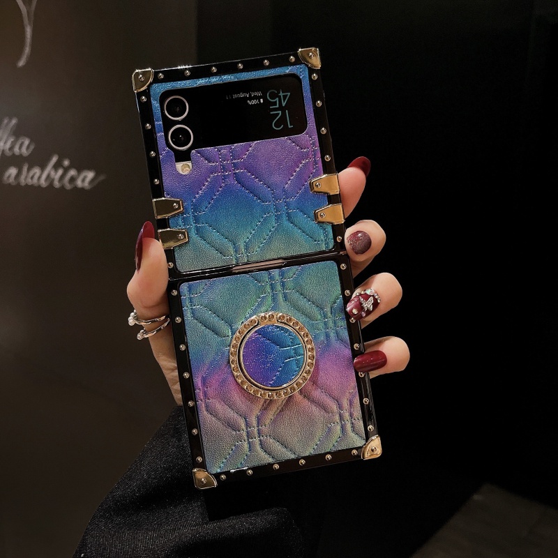 Ốp Điện Thoại Da TPU Silicon Mềm Mặt Kính Cứng Màu Nhám Cho Samsung Galaxy Z Flip 3 4 Flip3 Flip4 5G