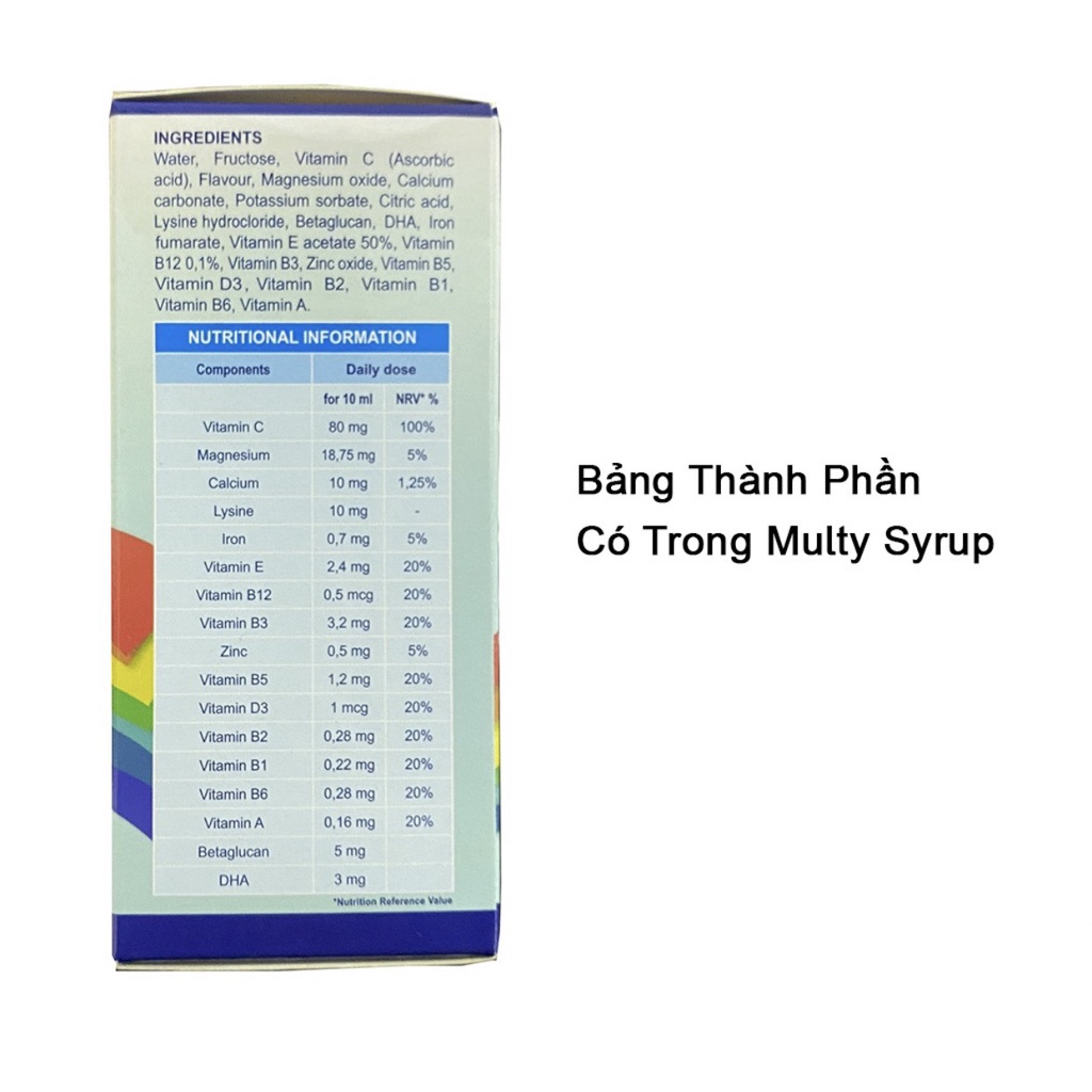Siro vitamin Multi Syrup 100ml tăng sức đề kháng cho bé, giúp bé ăn ngon ngủ ngon - Thanh Thảo Pharmacy