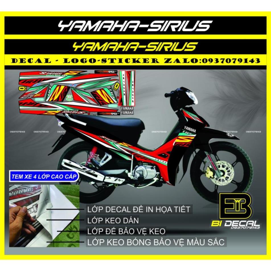 DECAL PVC 5 LỚP CHẤT LƯỢNG CAO Tem rời Sirius 011
