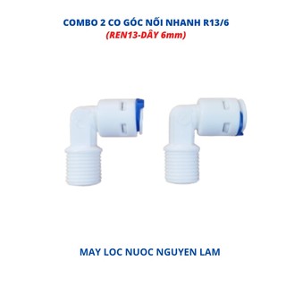 Combo 2 Cút Nối Nhanh Máy Lọc Nước RO (Ren 13 - Dây 6mm) - (Kết Nối Vào 3 Cốc Lọc Nước)