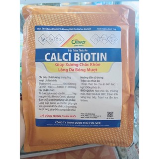 Calci Biotin gói 1kg- chắc xương, hồng da, mượt lông, chống bại liệt,...