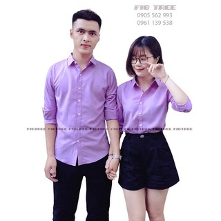 Áo sơ mi nữ FIG TREE màu tím cà Tay dài