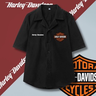 Áo sơ mi đen basic unisex form rộng , cổ vest - harley