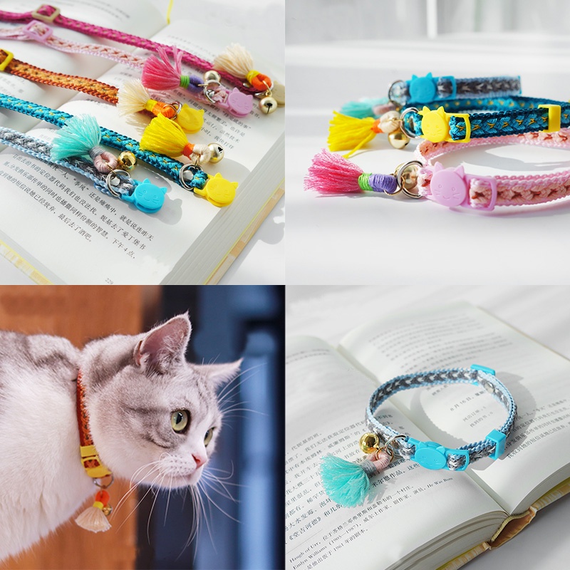HamshMoc Vòng Cổ Mềm Mại Có Chuông Điều Chỉnh Được Dành Cho Mèo Cưng Mặc Hàng Ngày