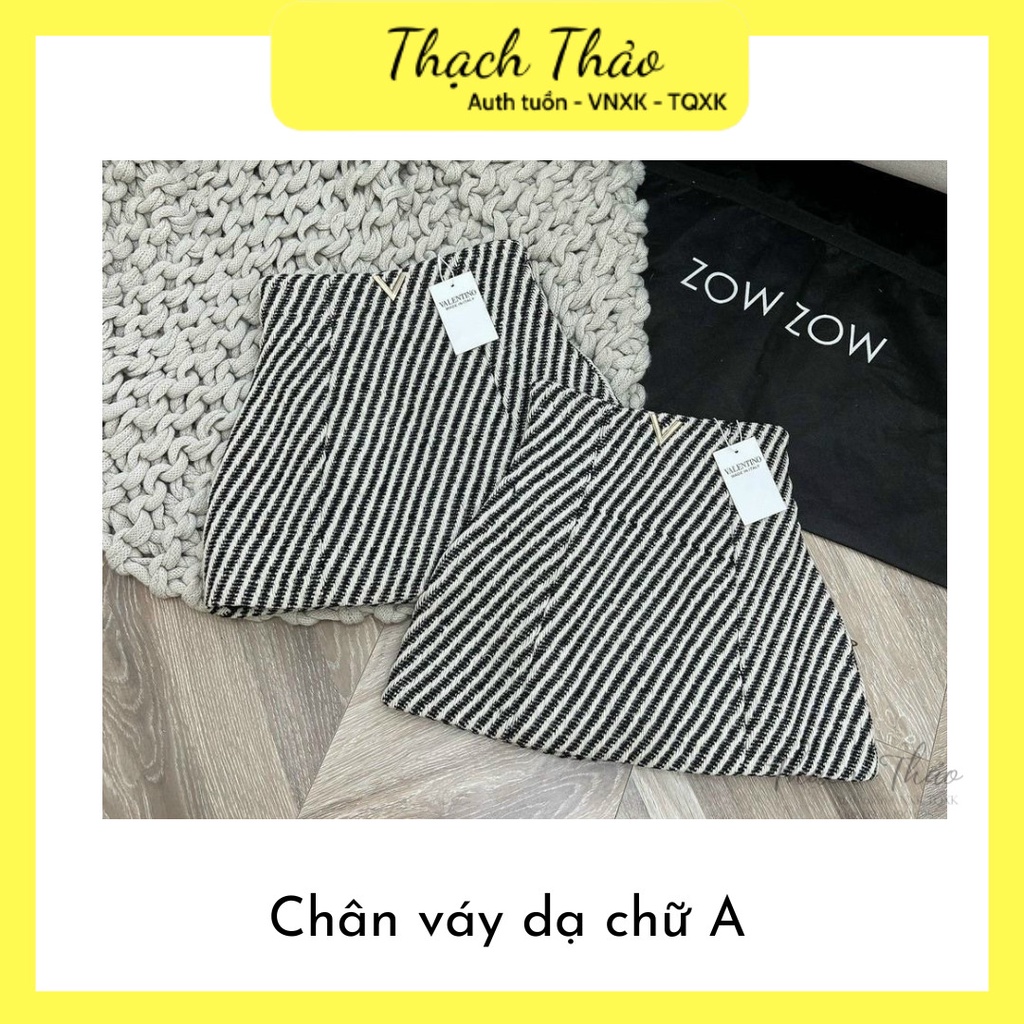 Chân váy dạ dáng chữ A dành cho nữ, họa tiết kẻ đen trắng ôm eo, có quần trong hot hit