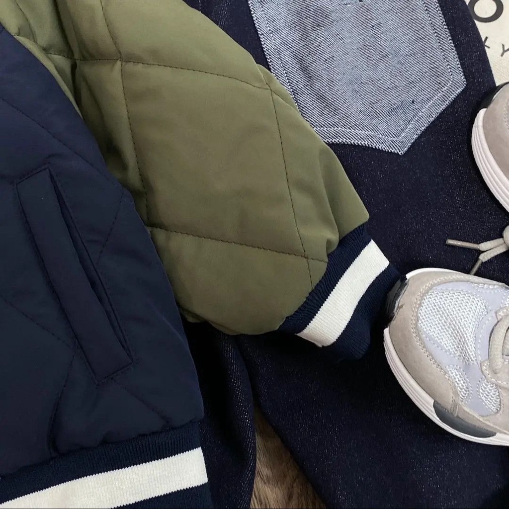 Áo Khoác Bóng Chày Cotton Phối Màu Tương Phản Thời Trang Thu Đông Mới 2022