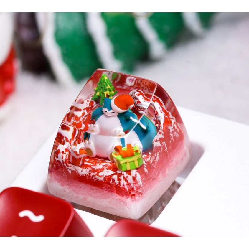 Keycap Snorlax giáng sinh, Nút bàn phím giáng sinh Pokemon phù hợp cho bàn phím cơ