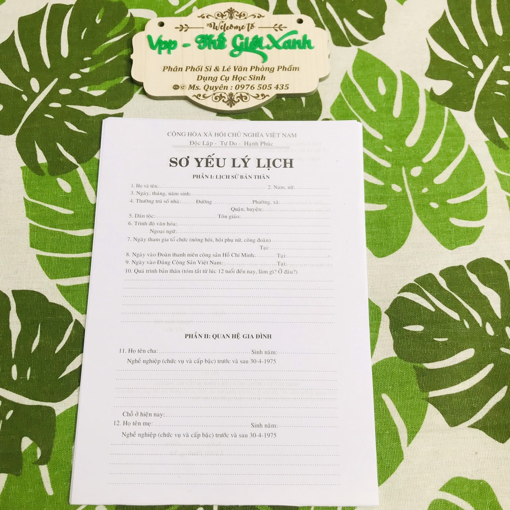 SƠ YẾU LÝ LỊCH