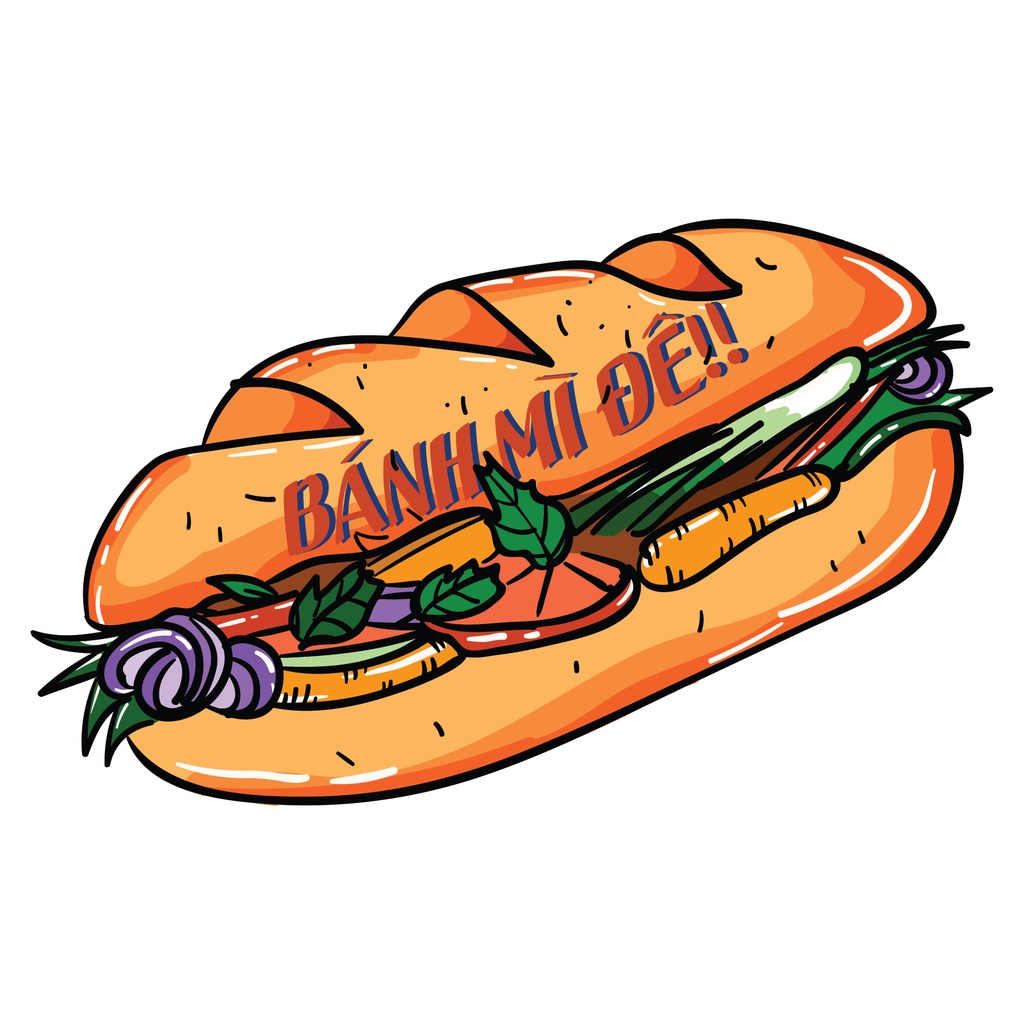 BÁNH MÌ ĐÊ - Sticker hình dán die cut cắt rời từng con thương hiệu ...