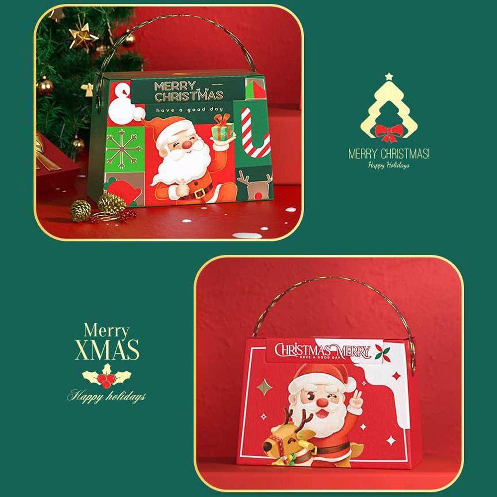 CHOOKEY Set 4 Hộp Quà Đựng Kẹo Trang Trí Tiệc Giáng Sinh Năm Mới