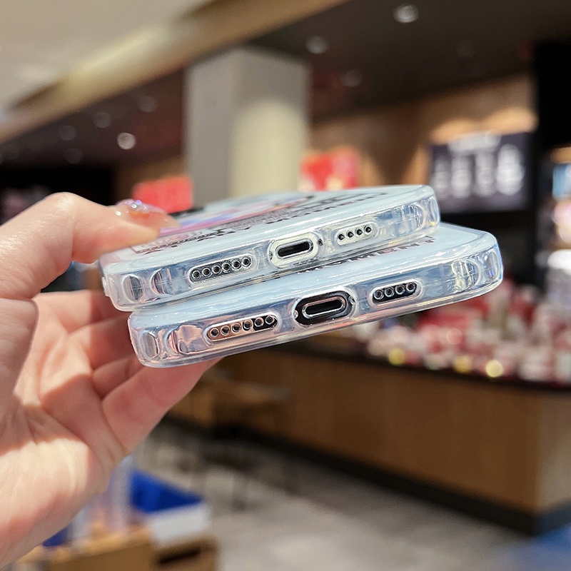 Ốp Điện Thoại Màu Laser In Họa Tiết Mặt Cười Thời Trang Cho iPhone 14 Plus X XS XR 11 12 13 Pro Max