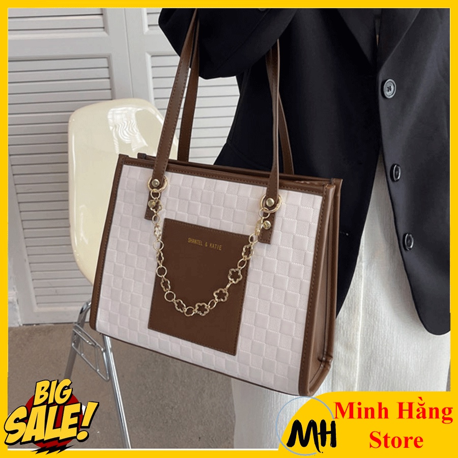 Túi Xách Tay Nữ Đeo Vai Tote cổ điển Big Size Tote Da Pu Cao Cấp Mềm Mại đứng form