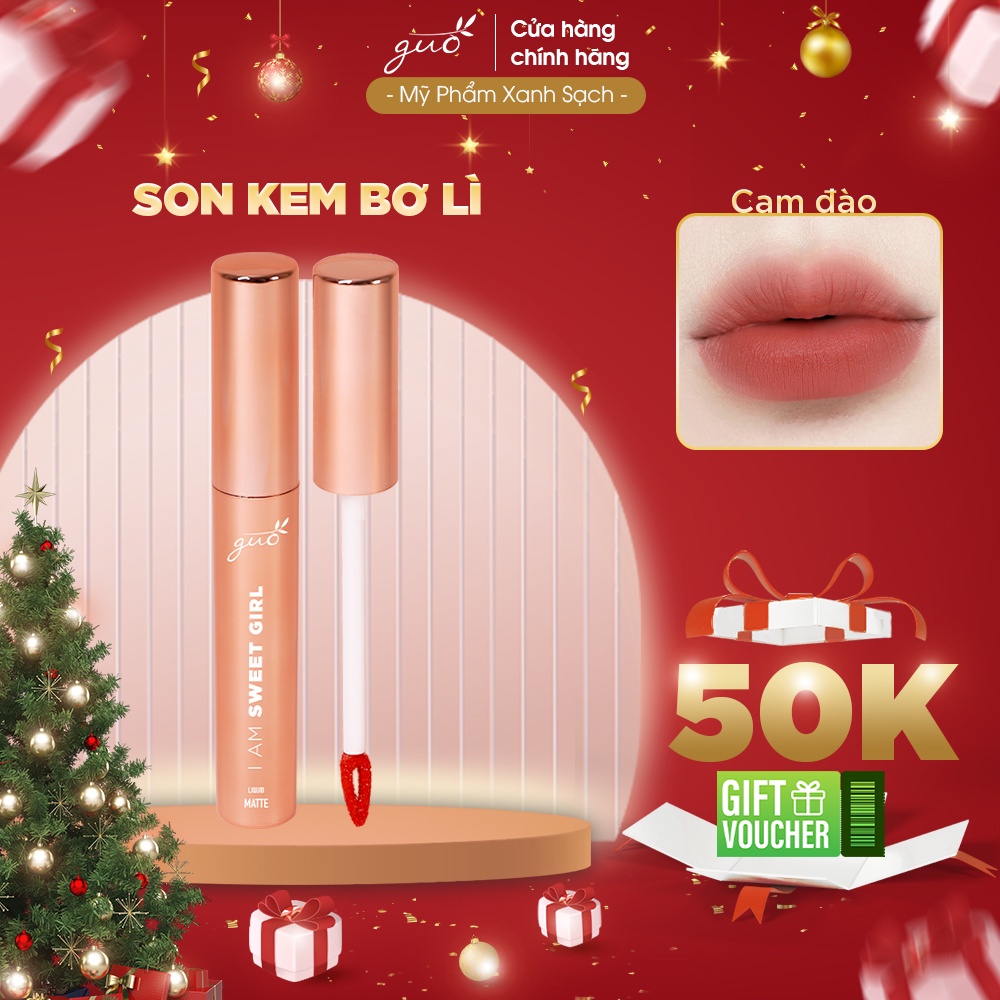 - Son Kem Bơ Lì Màu Cam Đào Wanna Try Không Chì Chính Hãng GUO 5g