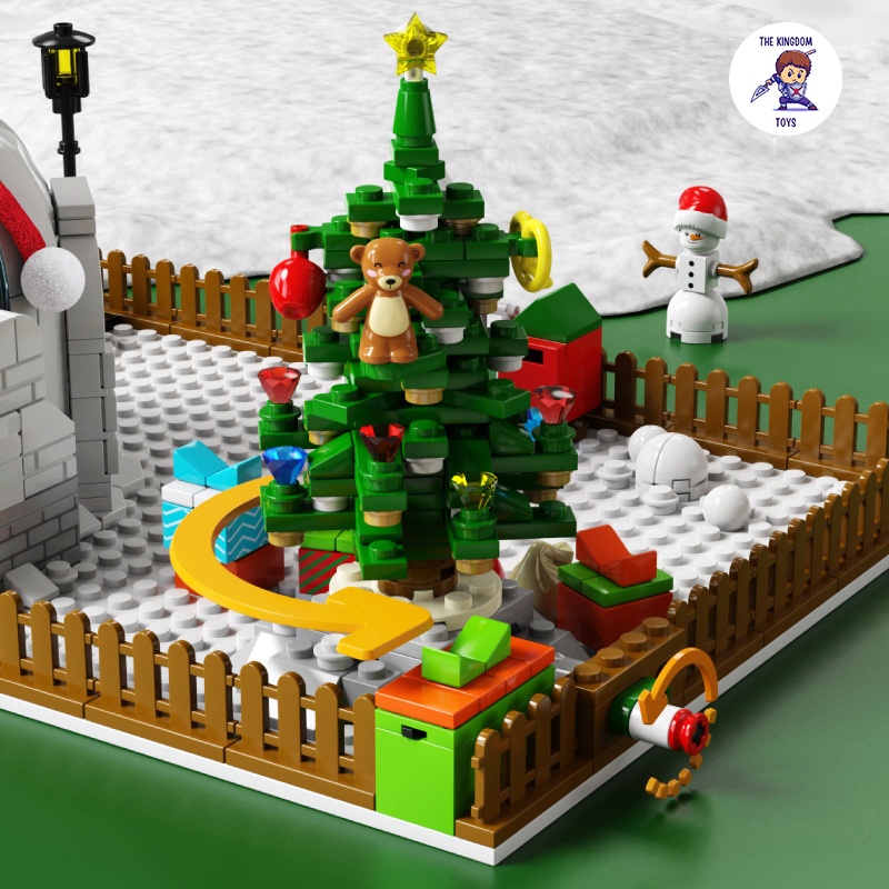 Đồ Chơi Lắp Ráp Giáng Sinh Noel Mô Hình Ngôi Nhà Ông Già Noel Phát Sáng Người Tuyết Cây Thông 601156