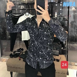 Áo sơ mi nam dài tay,chất vải lụa họa tiết,thời trang,taka 64 tcs