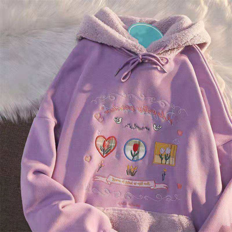 Áo Hoodie Cao Cấp Lót Lông Cừu Dày Phong Cách Mới