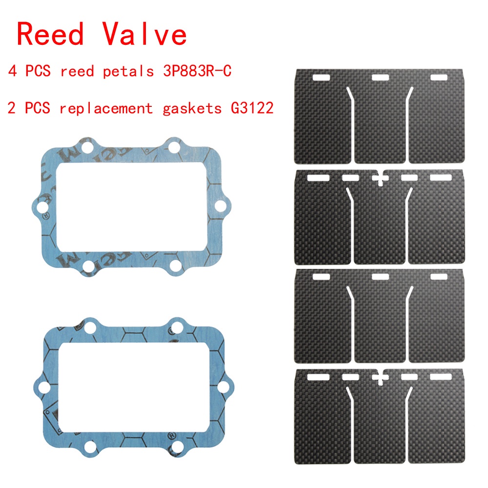 Set 3 Tấm Van Và 4 Vòng Đệm Bằng Sợi Carbon Cho VForce V3127R-873A-2 600 E-TEC Moto Tassinari 3P883R 3P883R-C 3P883R-C 3P883R-M 3P883R-A