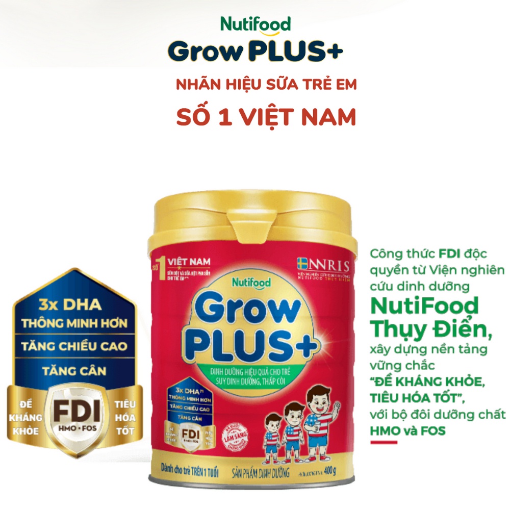 Sữa GrowPLUS+ Đỏ cho bé 1 tuổi 900g