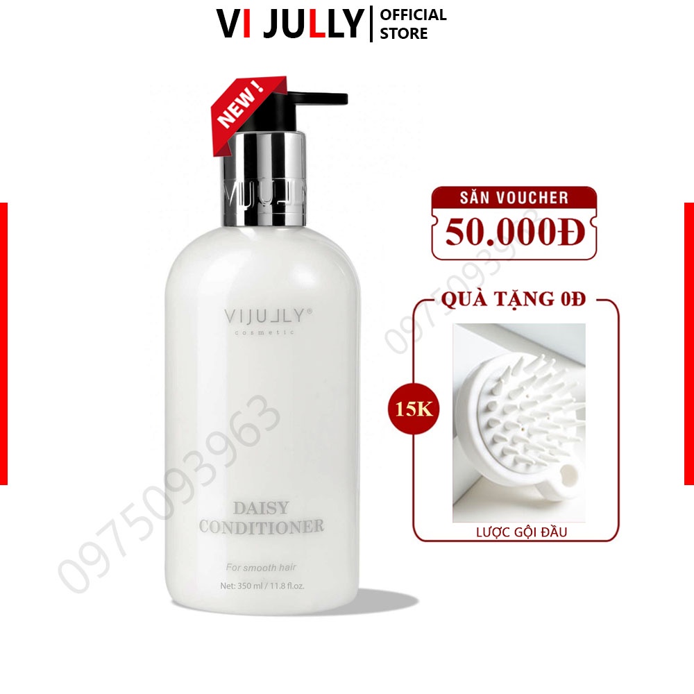 Dầu xả tóc hoa cúc Vijully Daisy Conditioner 350ml phục hồi hư tổn tái tạo tóc bồng bềnh óng mượt