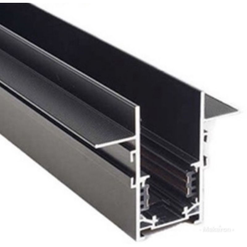 Thanh Ray nam châm âm nổi , Sơn tĩnh điện màu đen, Kích thước: 1 mét 2 mét 3 mét *65*22mm
