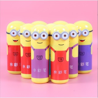 Hộp bút màu dạ 36 màu minion, bút lông tô màu hình minion dễ thương
