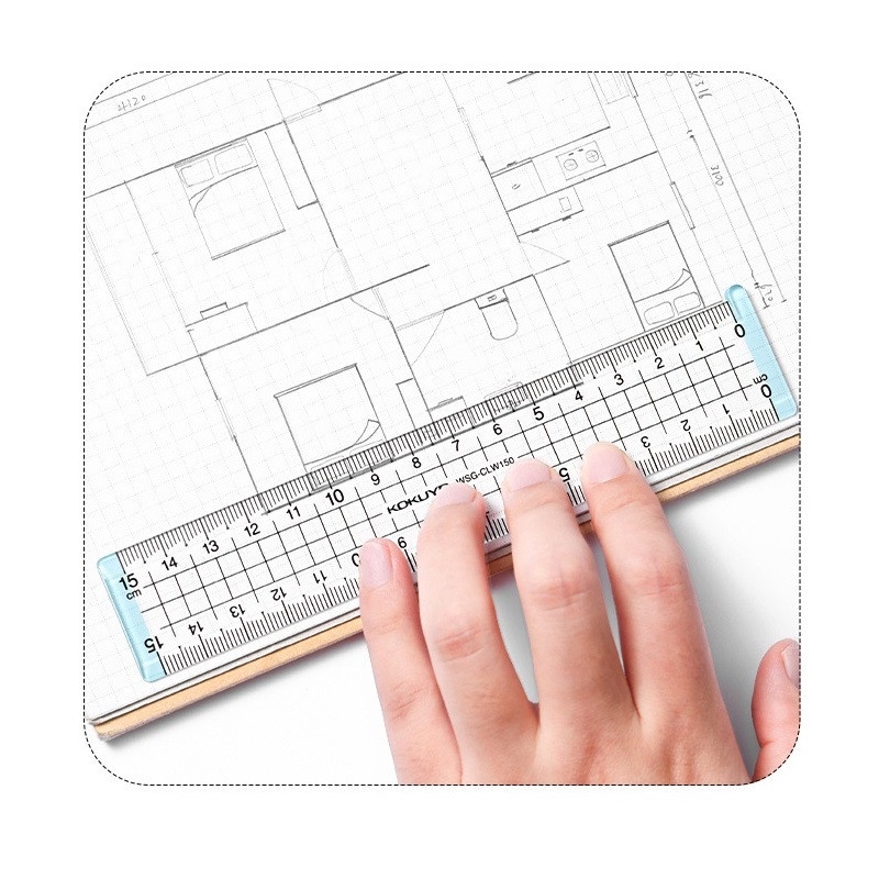 Thước Đo Hai Mặt Bằng Acrylic Trong Suốt 15cm C7272