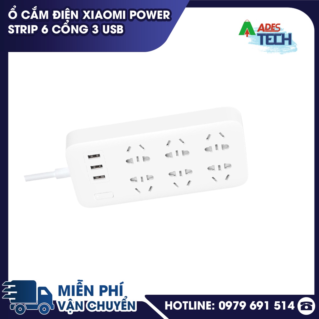 Ổ cắm điện Xiaomi Power Strip 6 cổng 3 usb - Bảo hành 3 tháng