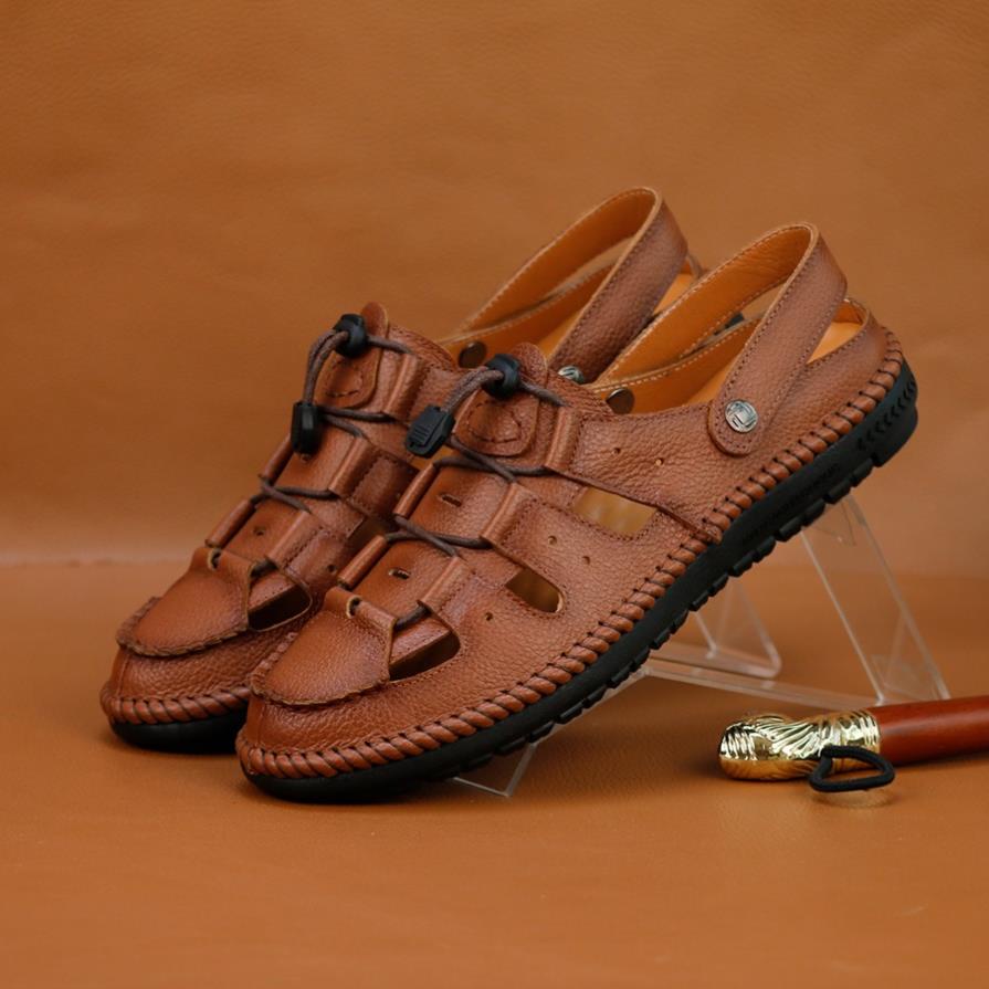 Giày lười nam đục lỗ thoáng khí da bò nguyên tấm đế đúc cao su BH 12 tháng - ST16